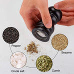 Salt and Grinder 4 Inch Wooden Mills Shakers with Adjustable Coarseness for Seasoning Meal Prep Cooking Dining Black