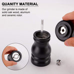 Salt and Grinder 4 Inch Wooden Mills Shakers with Adjustable Coarseness for Seasoning Meal Prep Cooking Dining Black