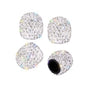 Valve Caps, 4 Pack Handmade Crystal Rhinestone Tire Caps, Attractive Dustproof Accessories for Car (White)