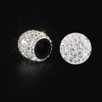 Valve Caps, 4 Pack Handmade Crystal Rhinestone Tire Caps, Attractive Dustproof Accessories for Car (White)
