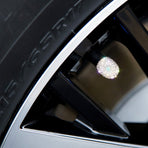 Valve Caps, 4 Pack Handmade Crystal Rhinestone Tire Caps, Attractive Dustproof Accessories for Car (White)