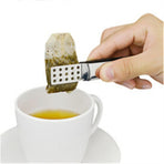 Stainless Steel Rectangle Tea Bag Squeezer,Anti-scalding Tea Set Accessories Tea Bag Holder, One Size