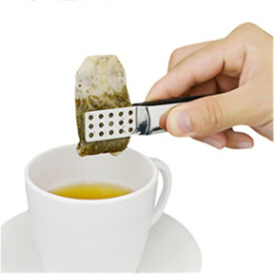 Stainless Steel Rectangle Tea Bag Squeezer,Anti-scalding Tea Set Accessories Tea Bag Holder, One Size