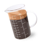 Glass Measuring Cup with Handle, 500 ML  Measuring Cup with Three Scales  Measuring Beaker for Kitchen or Restaurant, Easy to Read