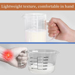 Glass Measuring Cup with Handle, 500 ML  Measuring Cup with Three Scales  Measuring Beaker for Kitchen or Restaurant, Easy to Read