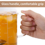 Glass Measuring Cup with Handle, 500 ML  Measuring Cup with Three Scales  Measuring Beaker for Kitchen or Restaurant, Easy to Read
