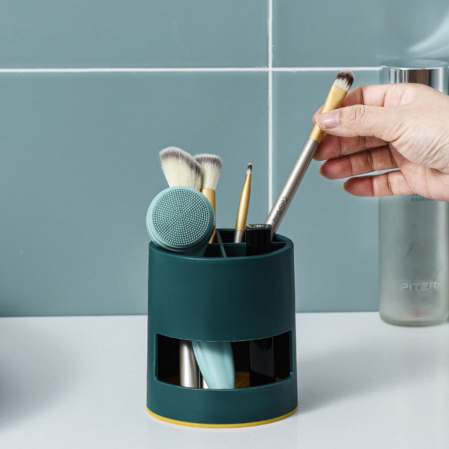 Toothbrush Holder Multifunctional Tough Eco-Friendly Toothpaste Toothbrush Organizer Stand for Bathroom Vanity Countertops (Green)