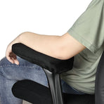 Ergonomic Memory Foam Office Chair Armrest Pads,Comfy Gaming Chair Arm Rest Covers for Elws and Forearms Pressure Relief(Set of 2),Stretch Fit,Black