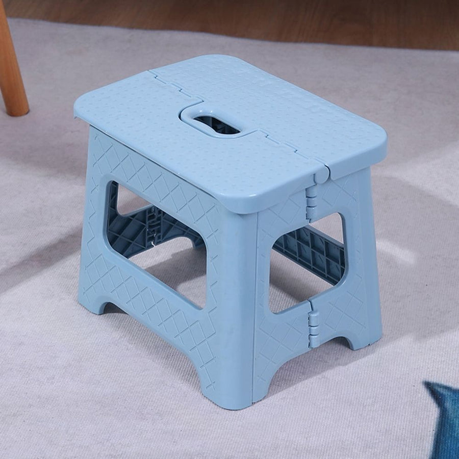 Compact Folding Stool | Space-Saving Plastic Stool for Home, Office & Outdoor Use | Multicolor | 22x18x19.5cm | Lightweight (1.02lb) | Portable & Foldable Design