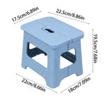 Compact Folding Stool | Space-Saving Plastic Stool for Home, Office & Outdoor Use | Multicolor | 22x18x19.5cm | Lightweight (1.02lb) | Portable & Foldable Design