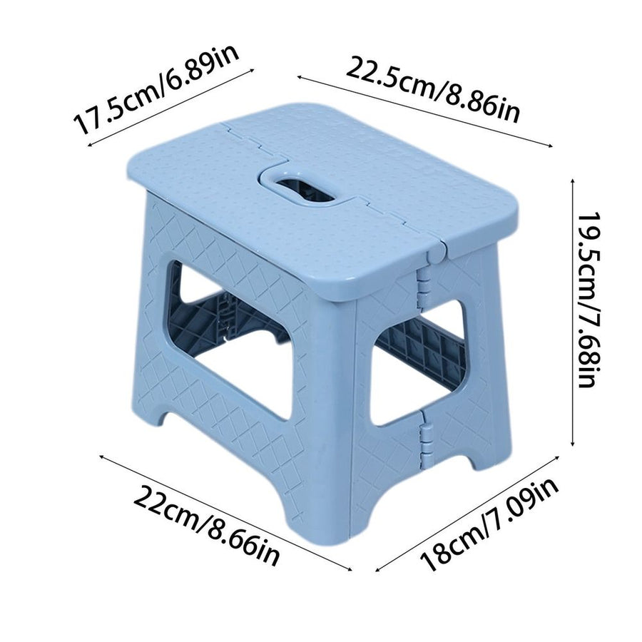 Compact Folding Stool | Space-Saving Plastic Stool for Home, Office & Outdoor Use | Multicolor | 22x18x19.5cm | Lightweight (1.02lb) | Portable & Foldable Design