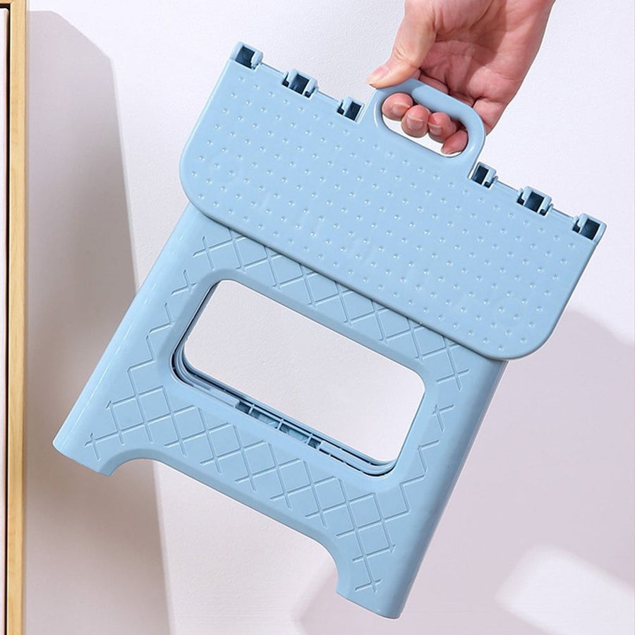 Compact Folding Stool | Space-Saving Plastic Stool for Home, Office & Outdoor Use | Multicolor | 22x18x19.5cm | Lightweight (1.02lb) | Portable & Foldable Design