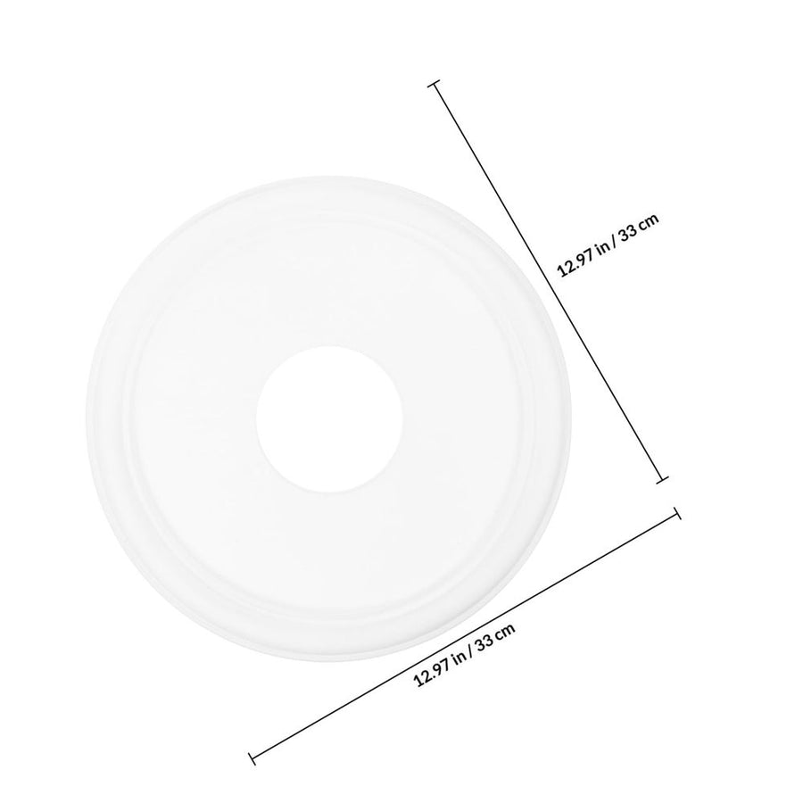 White Polyurethane Ceiling Medallion Round Plate Cover for Light Fixtures, Easy to Install, 1 Pack
