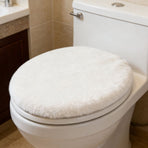 Toilet Seat Lid Cover, Washable, Dustproof, Comfortable, White, Plush