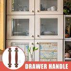 2Pcs Brown PU Cabinet Handles Vintage Style Handmade Door Pulls for DIY Projects