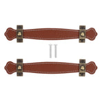 2Pcs Brown PU Cabinet Handles Vintage Style Handmade Door Pulls for DIY Projects