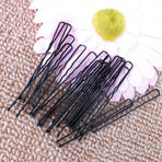 100Pcs Black U Hairpin Metal Thick Wavy Design for Secure Hairstyle