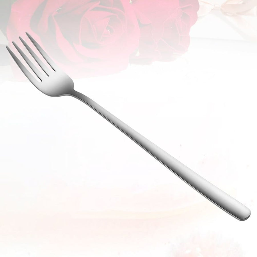 Plated Silver Stainless Steel Forks Long Handle Comfortable Grip 3Pcs