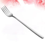 Plated Silver Stainless Steel Forks Long Handle Comfortable Grip 3Pcs