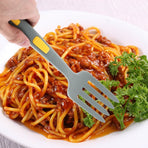 Silicone Cooking Fork in Dark Grey for Salad Mixing and Pasta Serving with Wear Resistant Material
