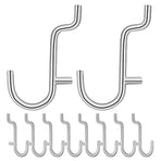 10pcs Heavy Duty Metal S Hooks For Pegboard In Silver Stainless Steel For Garage Storage