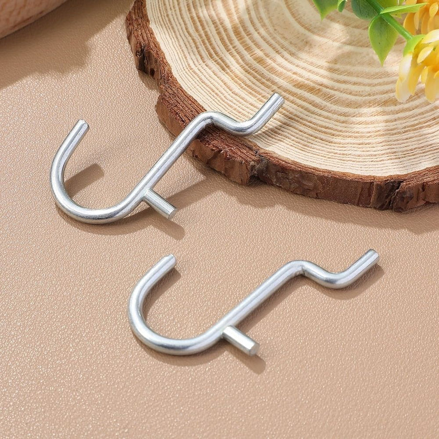 10pcs Heavy Duty Metal S Hooks For Pegboard In Silver Stainless Steel For Garage Storage