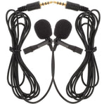 2-Pack High Sensitivity 3.5mm Lapel Microphones Black for Lectures, Interviews, Online Streaming and Video Recording