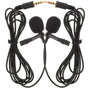 2-Pack High Sensitivity 3.5mm Lapel Microphones Black for Lectures, Interviews, Online Streaming and Video Recording