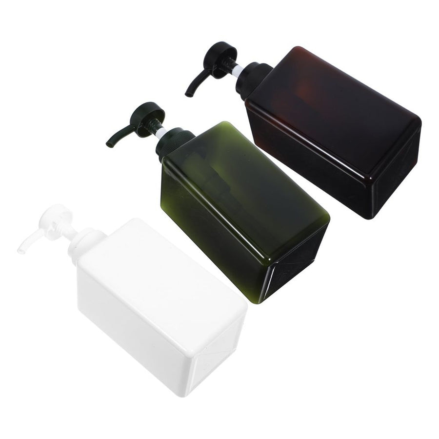 3-Pack Refillable Plastic Lotion Dispenser Bottles with Press Pump for Shampoo, Conditioner, and Body Wash