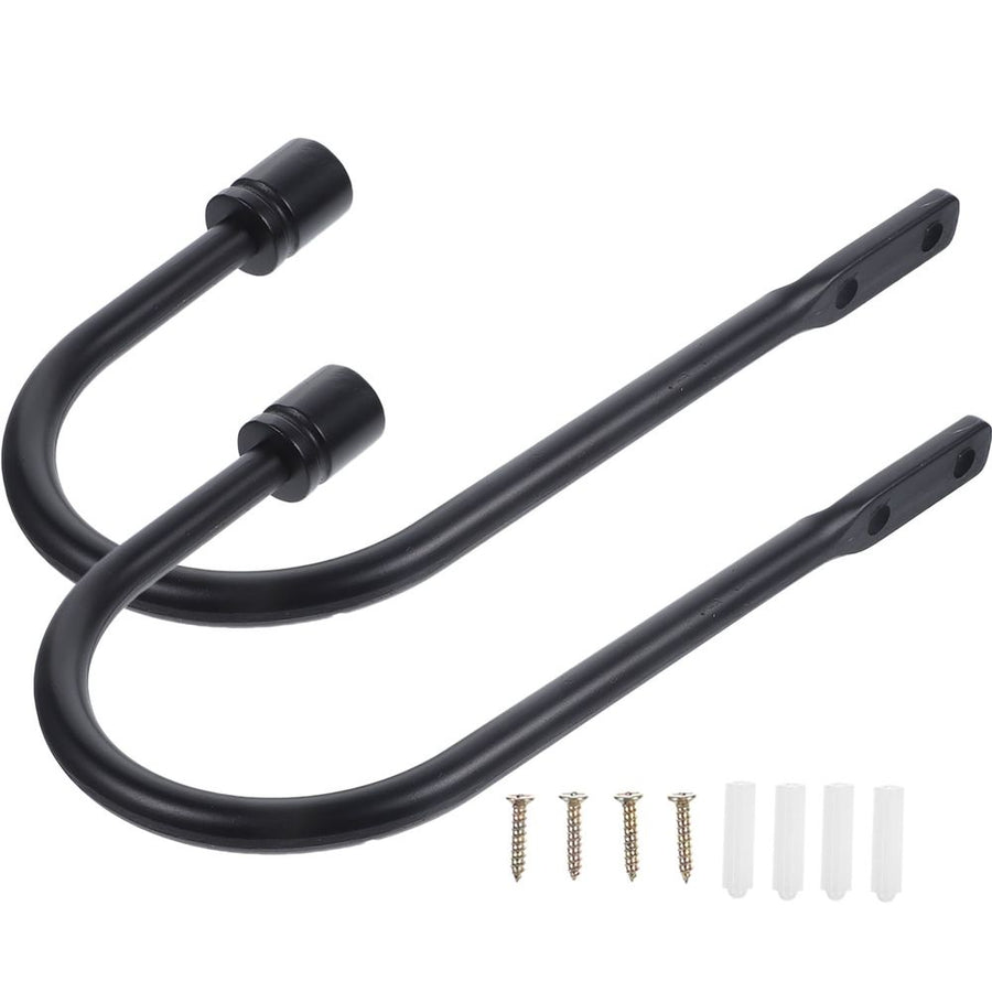 2-Pack Metal Wall Curtain Holders, Easy to Install Drapery Hooks for Window Curtains and Drapes