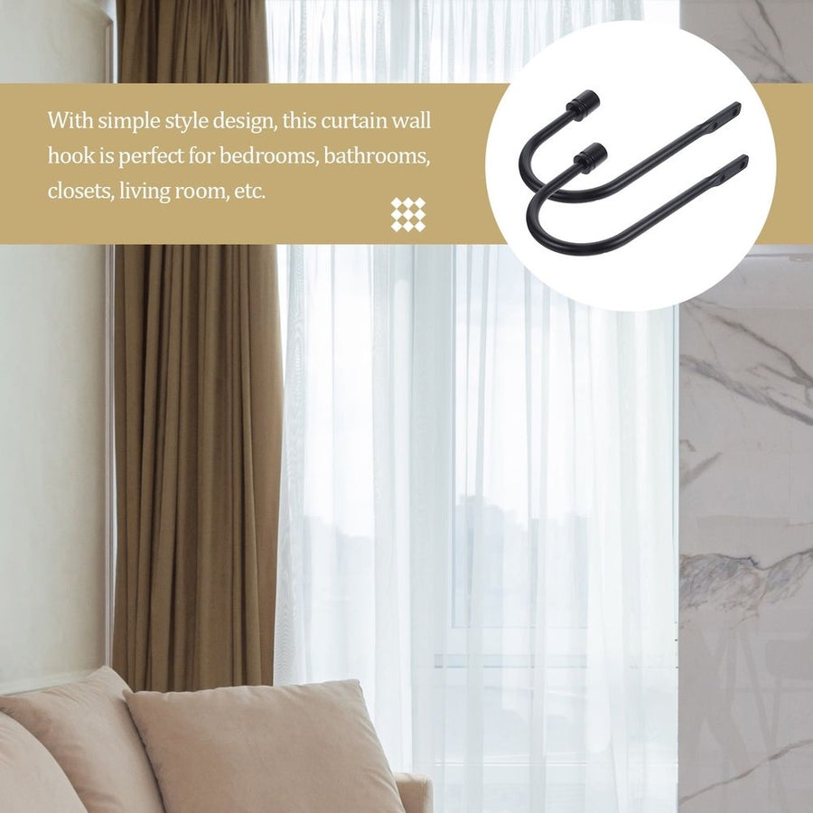 2-Pack Metal Wall Curtain Holders, Easy to Install Drapery Hooks for Window Curtains and Drapes