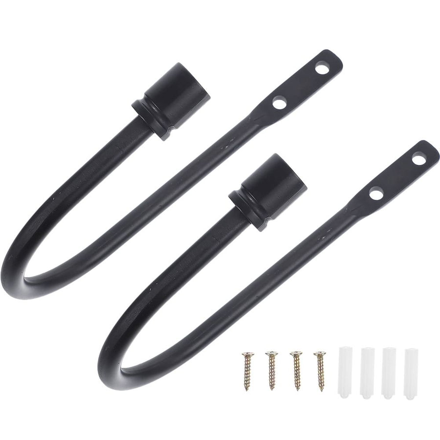 2-Pack Metal Wall Curtain Holders, Easy to Install Drapery Hooks for Window Curtains and Drapes