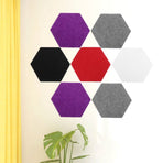 Anti-Wear Felt Bulletin Board Hexagon Tiles for Home Decoration 10Pcs