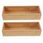 2Pcs Bamboo Box Without Lid Khaki Lightweight Storage Organizer for Travel and Craft Use