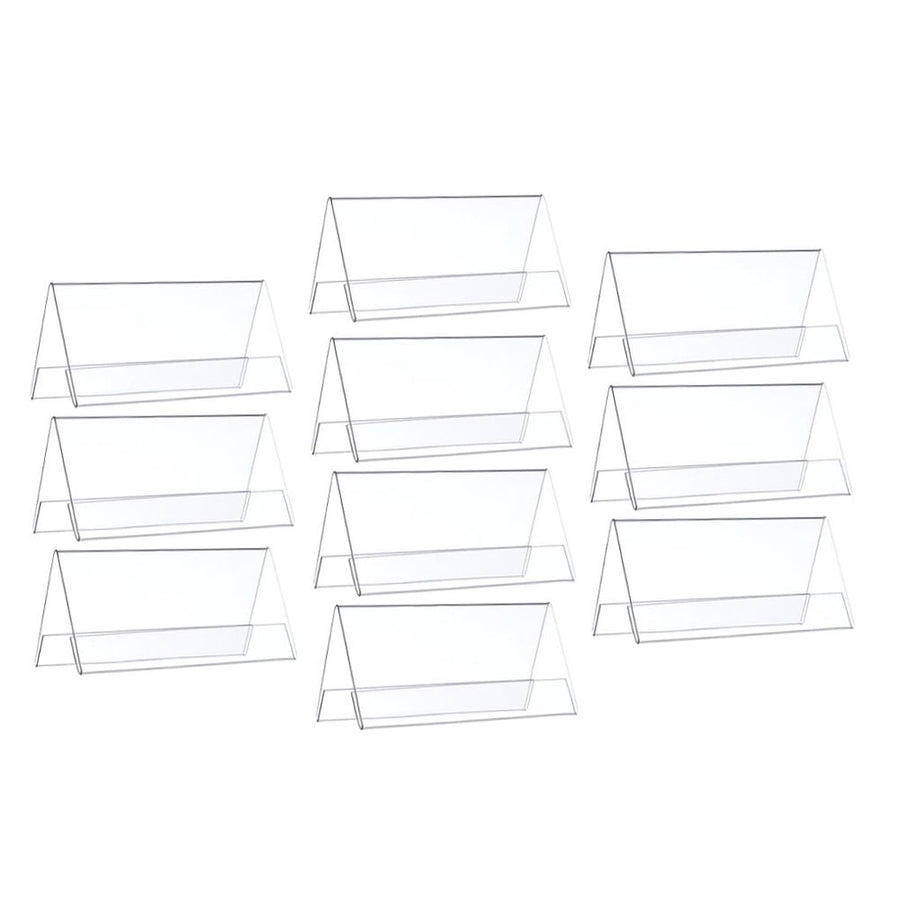 Dual-Sided Transparent Pet Name Plate Stand for Conferences and Events 10Pcs