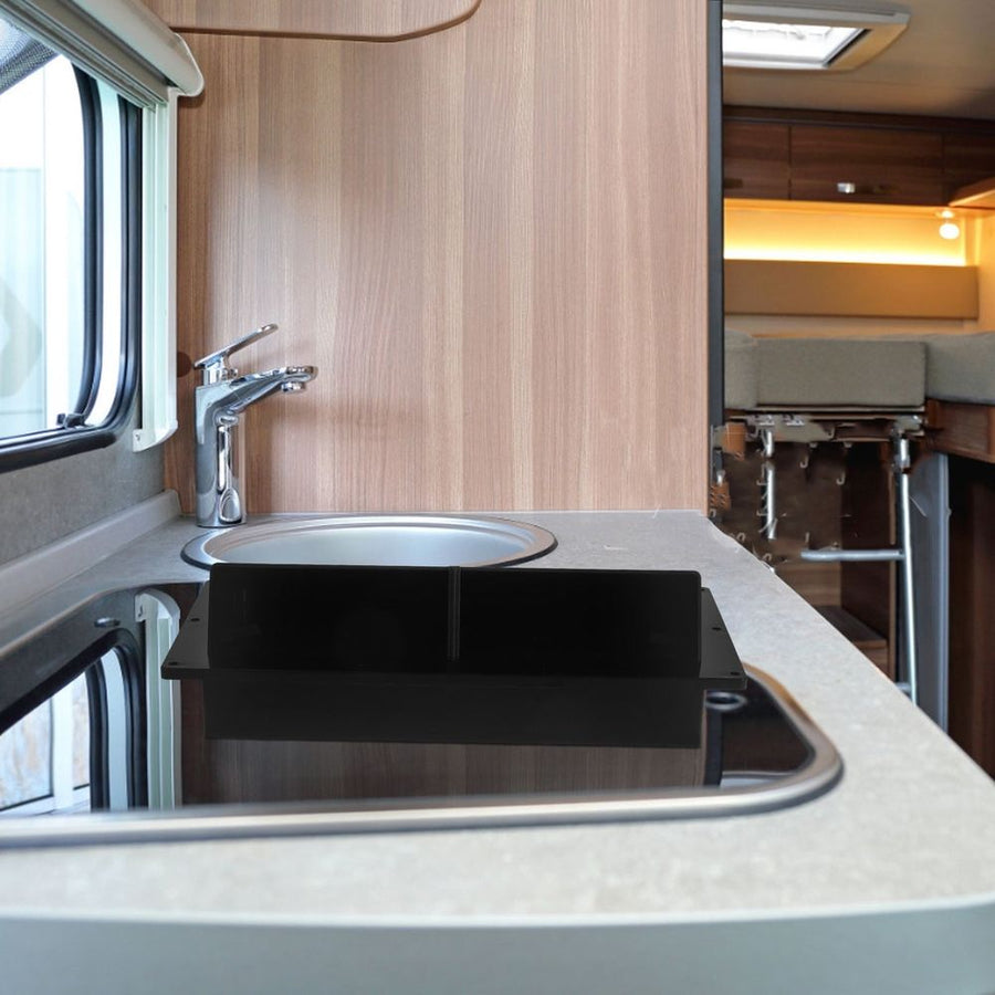 Versatile Black  Exhaust Vent Cover for Easy Installation in Camper and Shower Spaces