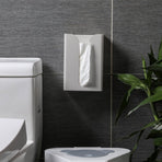 Grey Tissue Holder for Wall Mount Bathroom Office Living Room Storage Rack