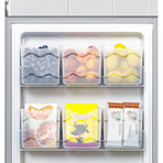 Clear Plastic Refrigerator Door Organizer Box, Space Saving Fridge Side Door Storage Container for Small Items, Vegetables, Eggs, and Condiments, 3-Pack