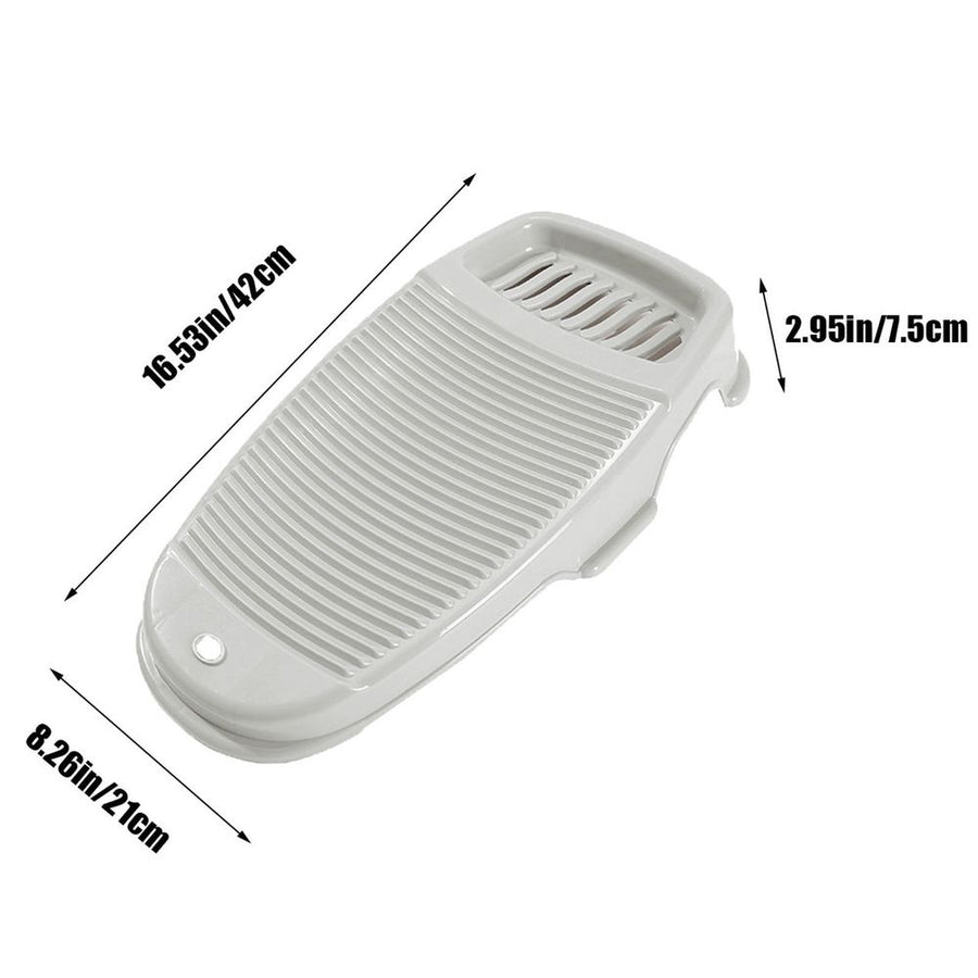 Portable Hand Wash Board with Soap Holder, Durable Plastic Laundry Scrubboard, Compact Clothes Cleaning Tool, for Home, School, Dormitory & Travel
