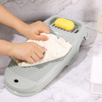 Portable Hand Wash Board with Soap Holder, Durable Plastic Laundry Scrubboard, Compact Clothes Cleaning Tool, for Home, School, Dormitory & Travel