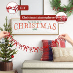 Christmas DIY Bow Wreath Making Kit Red and White Strands for Tree Wall Door Party Backdrop Holiday Craft Decoration Supplies 13 inch