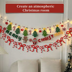 Christmas DIY Bow Wreath Making Kit Red and White Strands for Tree Wall Door Party Backdrop Holiday Craft Decoration Supplies 13 inch
