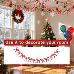 Christmas DIY Bow Wreath Making Kit Red and White Strands for Tree Wall Door Party Backdrop Holiday Craft Decoration Supplies 13 inch