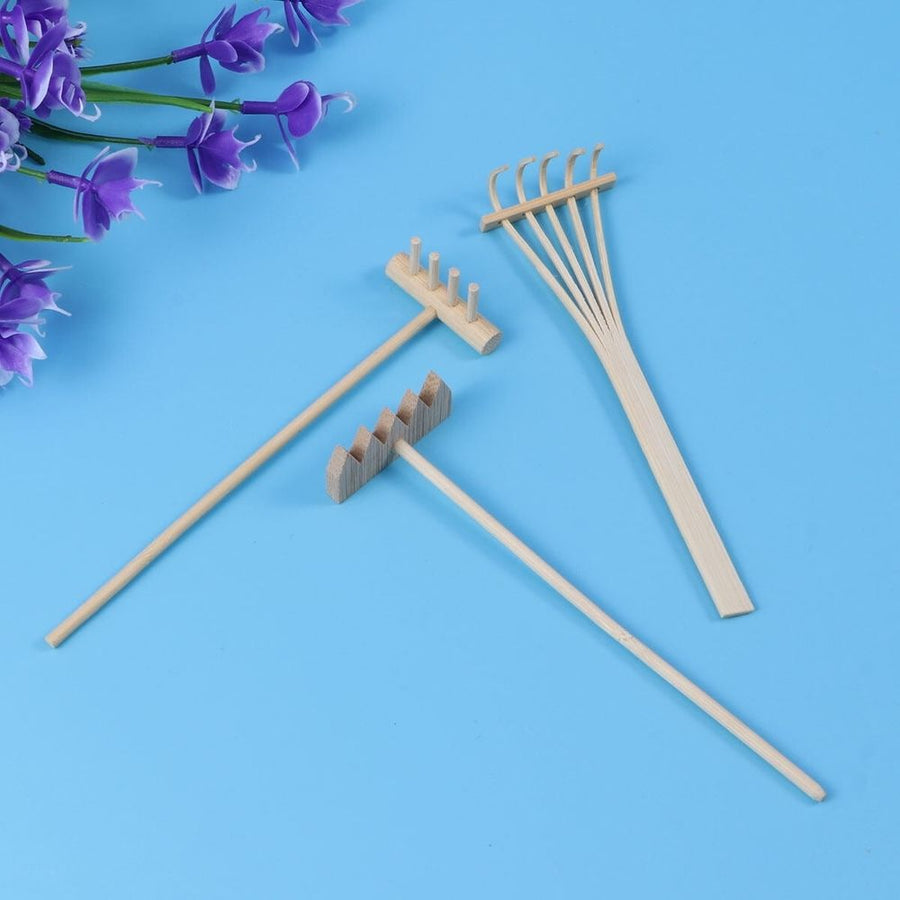 Set of 3 Mini Zen Garden Rakes for Sand, Tabletop Meditation Tools, Feng Shui Decor for Home and Office Relaxation
