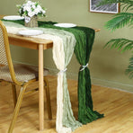 4PCS Cheesecloth Table Runner Gradient Blue Gauze Table Runner 6FT Boho Cheese Cloth Table Runner for Wedding Party Baby Shower Table Decor
