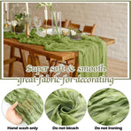 4PCS Cheesecloth Table Runner Gradient Blue Gauze Table Runner 6FT Boho Cheese Cloth Table Runner for Wedding Party Baby Shower Table Decor