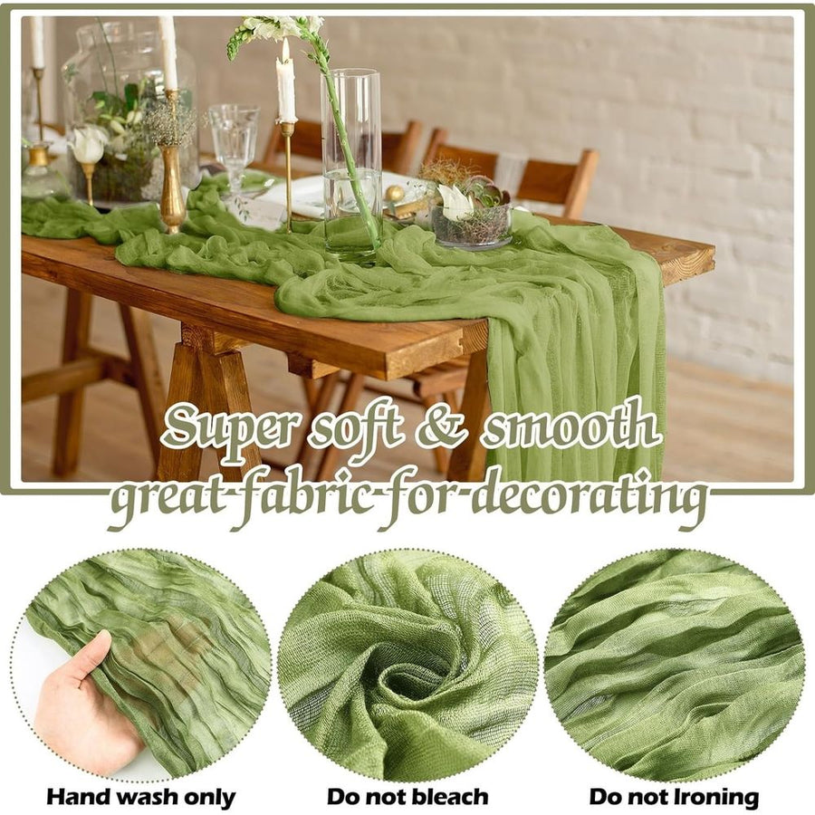 4PCS Cheesecloth Table Runner Gradient Blue Gauze Table Runner 6FT Boho Cheese Cloth Table Runner for Wedding Party Baby Shower Table Decor