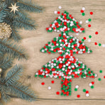 600PCS Christmas Pom Poms Fluffy Pom Balls Mini Craft Pompoms for Christmas DIY Party Decorations