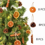 24PCS Natural Orange Slices Cinnamon Pinecones Set with Jute Hangers - Unique Craft Ornaments Bulk for Xmas Tree - Holiday Farmhouse Rustic Decor Indoor