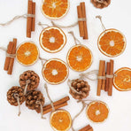 24PCS Natural Orange Slices Cinnamon Pinecones Set with Jute Hangers - Unique Craft Ornaments Bulk for Xmas Tree - Holiday Farmhouse Rustic Decor Indoor